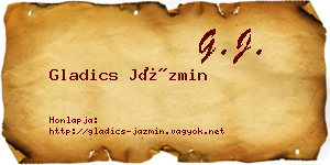 Gladics Jázmin névjegykártya